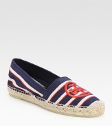 Striped canvas with an espadrille platform and embroidered designer logo. Hemp-covered platform, 1 (25mm)Canvas upperRubber soleImportedOUR FIT MODEL RECOMMENDS ordering two sizes up as this style runs small.