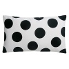 Designed to make a mix and match statement of black andaccessories, our Madison pillow features oversized black velvet polkadots appliqued over freshlinen. Down insert included.