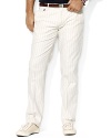 The distinguished Briton fit in a luxe cotton-wool blend lends a dapper aesthetic to a sharp dress pant.