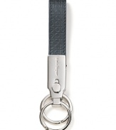 Salvatore Ferragamo Blue Mini Gancini Embossed Key Ring