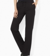 Lauren by Ralph Lauren's perfect pant for active style is knit from soft stretch cotton for breathable comfort and mobility.