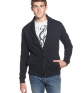 No need to be seaside to rock this nautical-ly cool cardigan from Kenneth Cole Reaction.