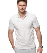 This polo shirt from Calvin Klein elevates your casual look with a luxurious feel.