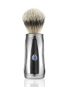 The Power Shave Collection Pure Badger Power Brush, a first of its kind worldwide, lifts the beard with powered oscillations for a close and comfortable shave. Using advanced technology to modernize the wet shave tradition and enhance the lathering experience. The precise motion generates a rich, moisturizing lather into the hair to protect the skin. Ergonomically designed with a micro-textured surface for style and grip, the handle is elegantly handcrafted in polished chrome with black lacquered accents.