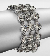 Sparkle in this faceted, multi-row design with twisted link chain details. BrassGlassLength, about 8Box and tongue closureImported 