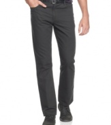 Downtown jean style gets a midtown makeover with these five-pocket pants from Kenneth Cole Reaction.