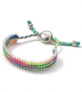 Neon hues lend contemporary cool to this sterling silver friendship bracelet from Links of London.