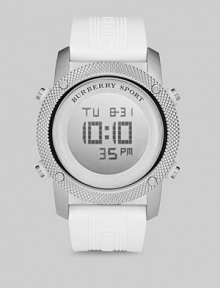 A sport-inspired style with digital technology for every day, complete with a stainless steel bezel and convenient rubber strap. Round bezel Digital movement Water resistant to 10 ATM Date display Stainless steel case: 44mm (1.73) Rubber strap: 24mm (0.94) Made in Switzerland 