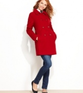 Anne Klein's pretty red coat is a radiant addition to your fall wardrobe.