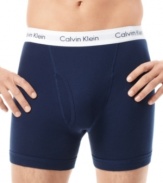 Stretch out in style and comfort with these tall-sized boxer briefs from Calvin Klein.