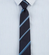 Bright stripes add color to this timeless silk style. SilkDry cleanMade in Italy