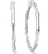 Traditional style with a serene touch. Giani Bernini's bamboo-themed hoop earrings are crafted in sterling silver. Approximate diameter: 1-1/5 inches.