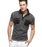 Read between the lines. Subtle style comes in the form of this updated polo shirt from INC International Concepts.