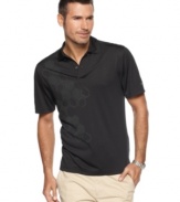 Cool by design. This polo shirt from Izod features moisture wicking and UPF protection so you don't just look cool, you stay that way too.