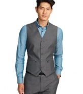 Zippers on the pockets add a modern detail to this classic Kenneth Cole New York vest.