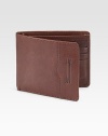 Beautifully crafted billfold style in genuine leather.One billfold compartmentEight card slotsFully lined4½ x 3½Imported