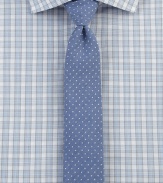 Tiny allover dots define this soft tie of fine Italian cotton and silk. 70% cotton/30% silkDry cleanMade in Italy