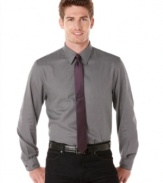 With a classic twill textured pattern, this Perry Ellis shirt makes a great addition to your work-week wardrobe.