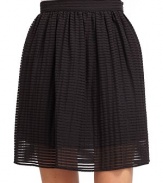 THE LOOKAllover sheer stripesBanded waistPleated skirtSide zip with hook-and-eye closureTHE FITAbout 19 from waist to hemTHE MATERIALCottonSilk liningCARE & ORIGINDry cleanMade in USA Model shown is 5'11 (180cm) wearing a US size 4. 