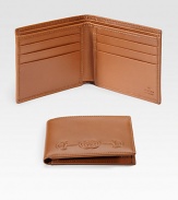 Smooth leather design accented by an embroidered interlocking G horsebit detail.Two billfold compartmentsSix card slots4W x 4H x 1DLeatherMade in Italy