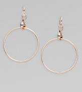 From the Marina Chain Collection. Prominent but delicate drop hoops in lustrous gold. 18k pink gold Drop, about 2¼ Diameter, about 1½ Ear wire Made in Italy 