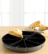 Make bakery-quality scones from your home! Contains eight triangle-shaped slice slots so you can bake scrumptious scones or delicious biscuits for the whole family. Nonstick surface makes it easy to clean. Limited lifetime warranty.