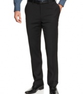 With a slim fit and a touch of stretch, these wool blend Calvin Klein pants are ready to go wherever the day takes you.