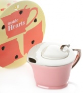 Pour your heart out. The Inside Out Heart teapot combines a fun-loving shape, pink shade and sparkling trim to woo just about any tea drinker. An adorable gift with a box to match, from Classic Coffee & Tea.