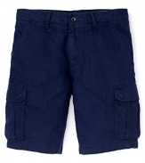 BOSS Black Crew Linen Shorts