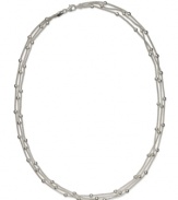 Unveil your elegant side with this three-chain necklace from Giani Bernini. Set in sterling silver, the necklace is adorned with beads for a fashion infusion. Approximate length: 18 inches.