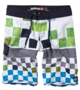 Go bold at the beach. These board shorts from Quiksilver are ready to hit the sand and surf.