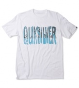 The print design logo on this t-shirt from Quiksilver is perfect style for hitting the surf.