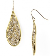 Undulating drops of gleaming hold glitter with Swarovski crystal dewdrops. By Alexis Bittar.