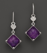 Lisa Nik Sterling Silver Grape Drop Earrings with Diamonds