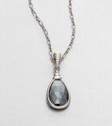 From the Bedeg Collection. A glistening teardrop of faceted hematite dances with light as it hangs from an open chain of sterling silver.HematiteSterling silverChain length, about 18-20 (adjustable)Pendant length, about 2.2Lobster claspMade in Bali