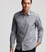 A classic, striped button-down in muted hues for understated style from BOSS Black.