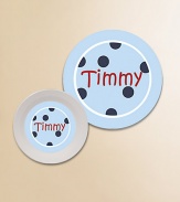 Mealtime will never be the same once your little ones have a personalized plate and bowl to sit down to...they'll be eager to sit down at their very own spot every time! And no worries about when the plate or bowl is dropped, since they're designed to withstand breakage.