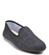 Effortless cool from Charles Phillip, this denim loafer makes kicking back a true art form.