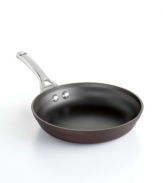 Just right. The perfect kitchen companion, this elegant bronze piece features multiple layers of nonstick technology, a hard-anodized construction and stay-cool handles for an unrivaled combination of professional performance and everyday ease. Your go-to for frying eggs, sauteing onions, stir-frying veggies, searing steaks and more. Lifetime warranty.