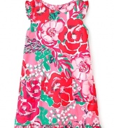 Oversized rose prints add a dash of drama to this lovely shift dress from Lilly Pulitzer.