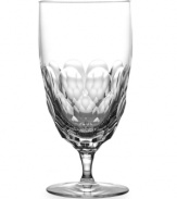 Perfect for both casual or formal occasions, this stemware features a jewel-like geometric pattern that gently fades away at the tops of stems for an eye-catching twist on the ordinary.