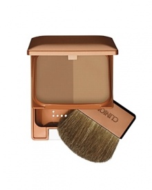 Sheer bronzing duo protects with broad-spectrum SPF 15. Versatile formula lets you customize and build your bronze from sun kissed to suntanned. Provides a natural look all-year round. Long-wearing. Oil free. For all skins.How To UseUse Almost Bronzer SPF 15 Bronzing Brush to sweep colour all over face and neck. Blend shades together to create a natural bronzed look or use each shade separately to highlight cheekbones and other areas of the face.