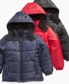 Bundle them up in style and warmth with this classic puffer coat from iExtreme.