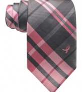 Raise awareness until there's finally a cure for breast cancer. This striped tie from Susan G. Komen is an empowering piece for every man.