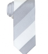 Wide stripes equal wide appeal with this versatile silk tie from Alfani RED.