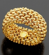 Add rich elegance to your digits. Versatile 14k gold ring boasts a clever woven mesh design. Size 7.