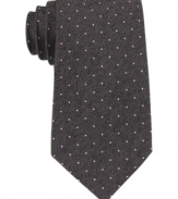 Pin-point your dress-to-impress look with this dapper dot tie from DKNY.