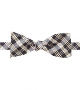 Get the finishing touch with this plaid bow tie from Penguin.