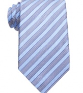 Confidently go into the day in this sophisticated striped Tasso Elba tie.