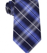 Get a 9-to-5 pickup with this power-statement plaid tie from Nautica.